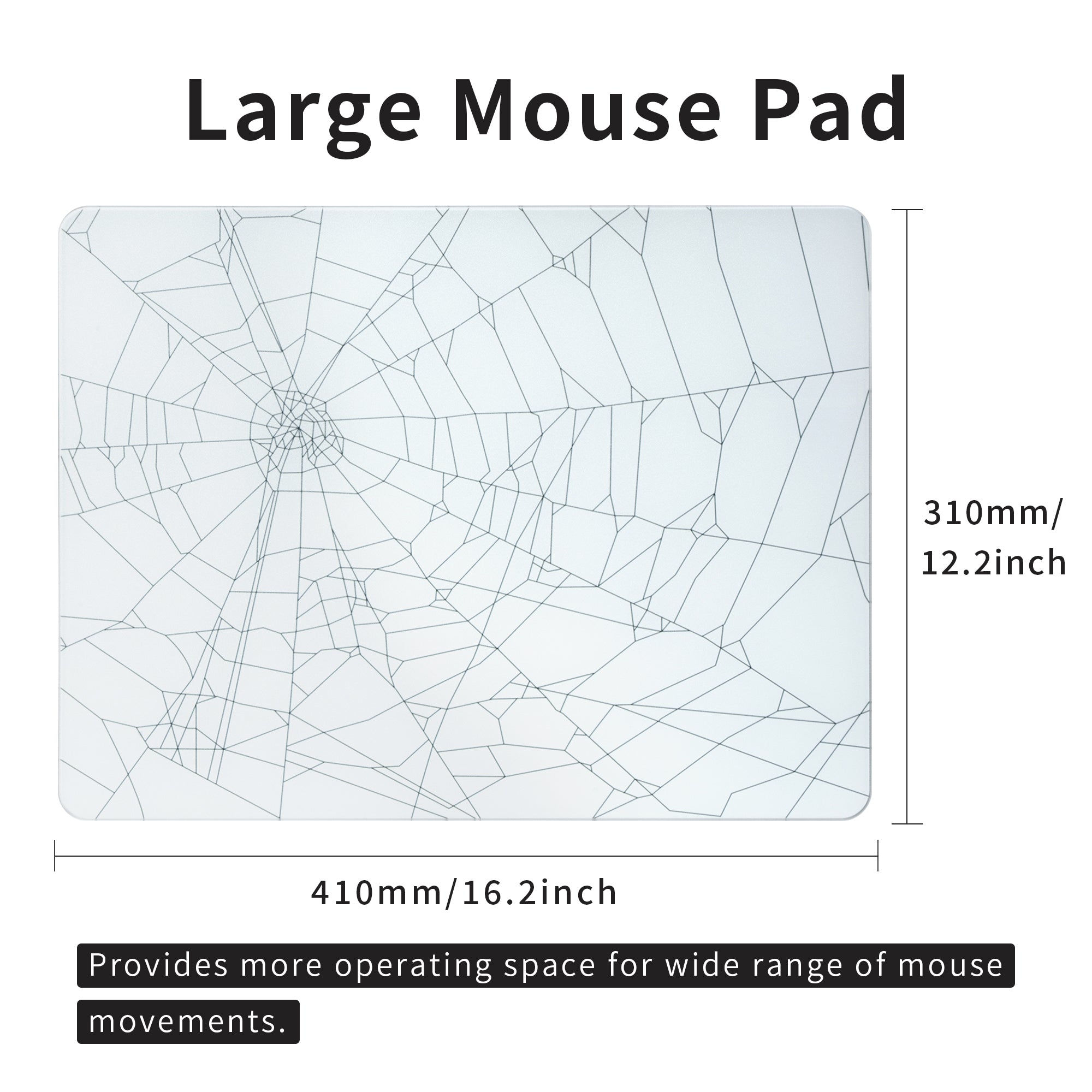 XVX Tempered Glass Large Mouse Pad for FPS Gaming